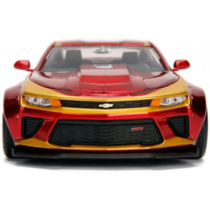 Miniature die-cast - JADA - Chevy Camaro SS 2016 - Rouge - Figurine Iron Man - 1:24-3
