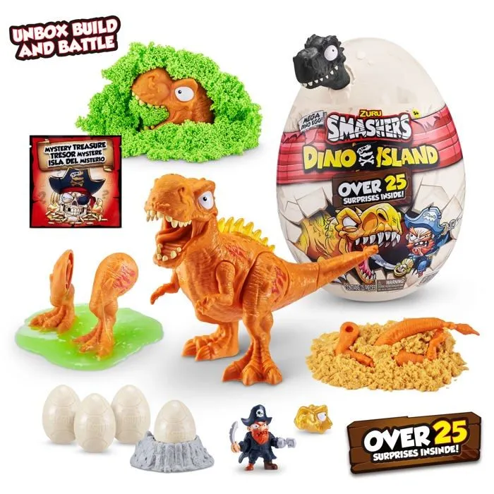 Zuru smashers - 7487A - Smashers Dino Island Egg Mega, T-Rex Oeuf Surprise de Dinosaure a deballer et a Collectionner,-1