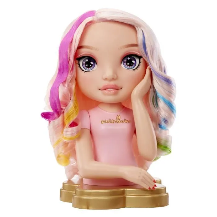 Rainbow High - Tête à coiffer Bella - 33cm - Colorer ongles et cheveux - Utilise les produits pour toi - Dès 4 ans-0