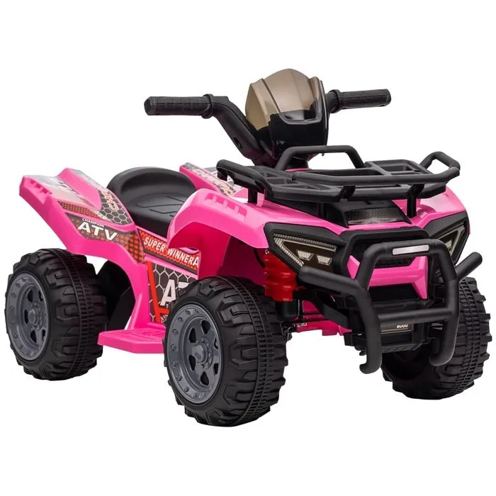 Quad buggy voiture électrique enfant - HOMCOM - quad électrique - 18-36 mois - 6 V 2 Km/h max. - rose-0