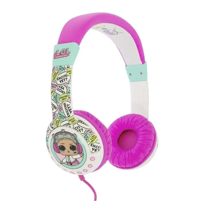 Casque LOL Surprise! Kidsafe - LOL SUPRISE! - Rose et blanc - Limite en décibels (85) - Stéréo-1