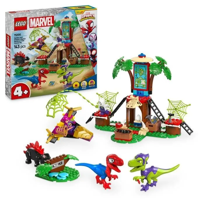 LEGO Marvel 11200 Spidey contre le raptor de Gobby à la cabane dans l’arbre - Spidey et ses amis extraordinaires-0