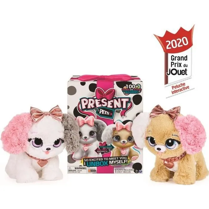 PRESENT PETS Surprise Fancy Pups - 6051197 - Peluche chien interactif et sonore - Jeu Jouet enfant - Unboxing - Modèle aléatoire-0