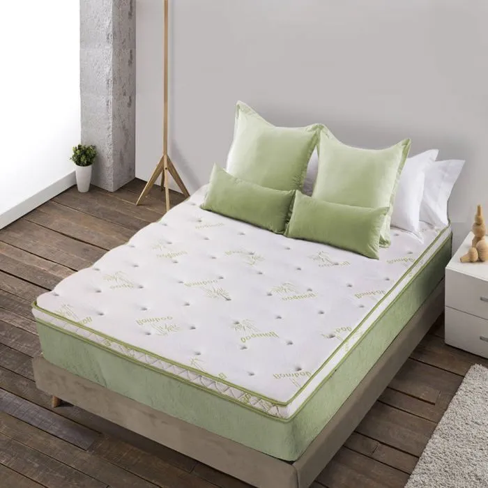 Surmatelas Bambou Soft 140x190 Sampur | Épaisseur 8 cm | Mémoire de Forme | Mousse Haute Résilience | Confort Équilibré et Tonique-0
