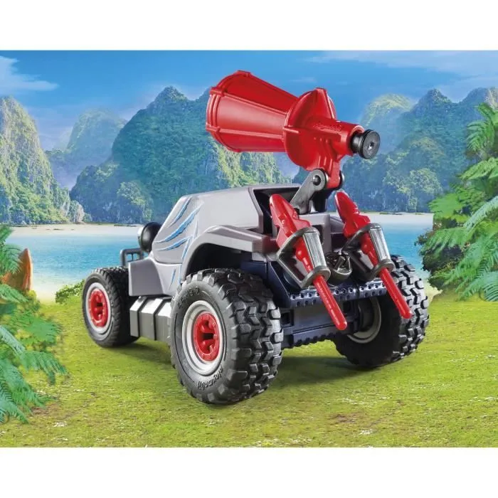 PLAYMOBIL Dinos - Bandit avec Tricératops - 59 pièces - The Explorers - Projette un filet-2