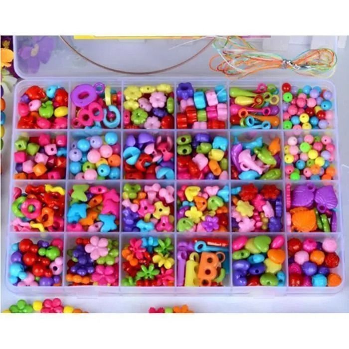 Coffret perles enfant - Multicolore - 6 ans - Acrylique - Jouet éducatif - Créativité-1