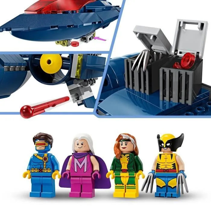 LEGO® 76281 Marvel Le X-Jet des X-Men, Jouet d'Avion, Chasseur avec Minifigurines de Super-Héros : Wolverine-3