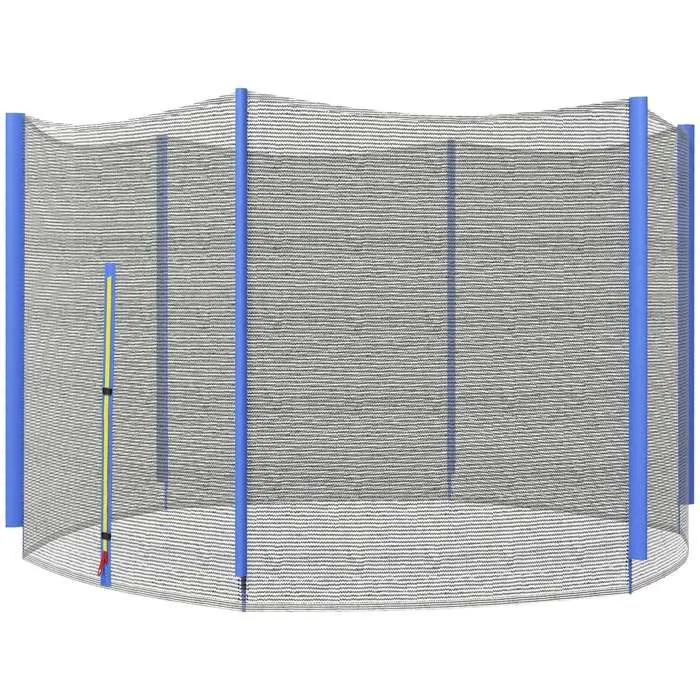 SPORTNOW Filet de remplacement pour trampolines Ø 244 cm 6 poteaux droits filet de sécurité pour trampolines, filet rond-0