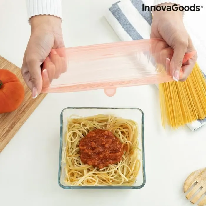 Jeu de 10 InnovaGoods Couvercles de Cuisine en silicone Réutilisables et Réglables Lilyd-3