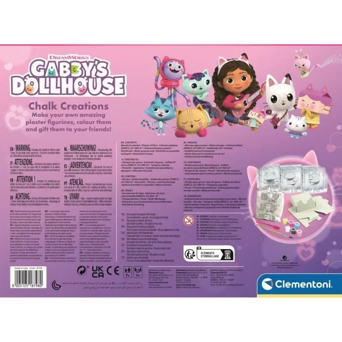 Clementoni - Créations en plâtre Gabby et la Maison Magique - Coffret multi-activités (sculpture, peintures…) - Dès 7 ans-5