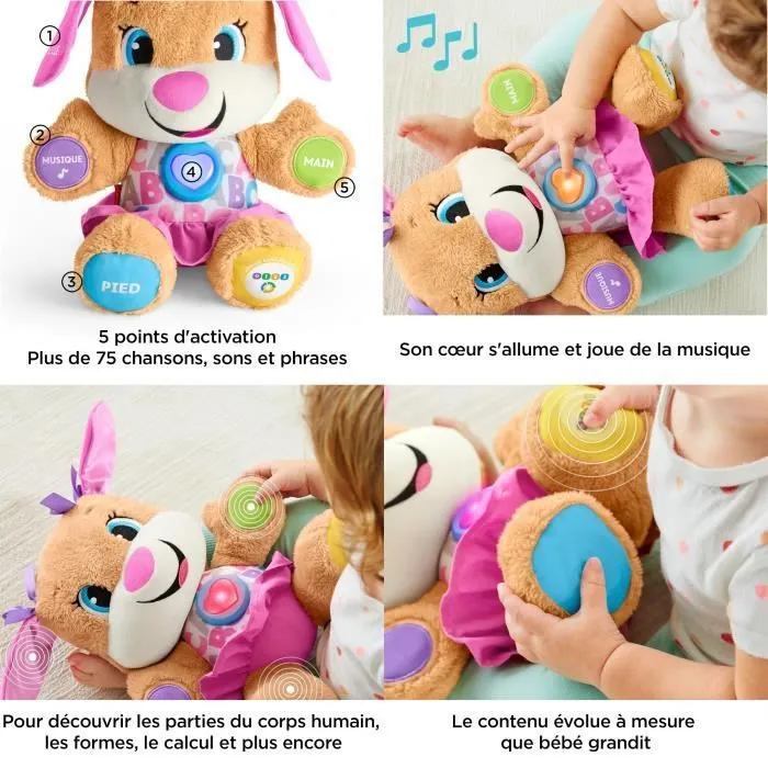 Fisher-Price - Nouveau SIS interactif - Peluche interactive - 6 mois et + FPP52-2