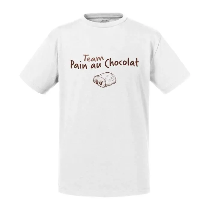 T-shirt Enfant Blanc Team Pain au Chocolat Humour Blague Paris-0
