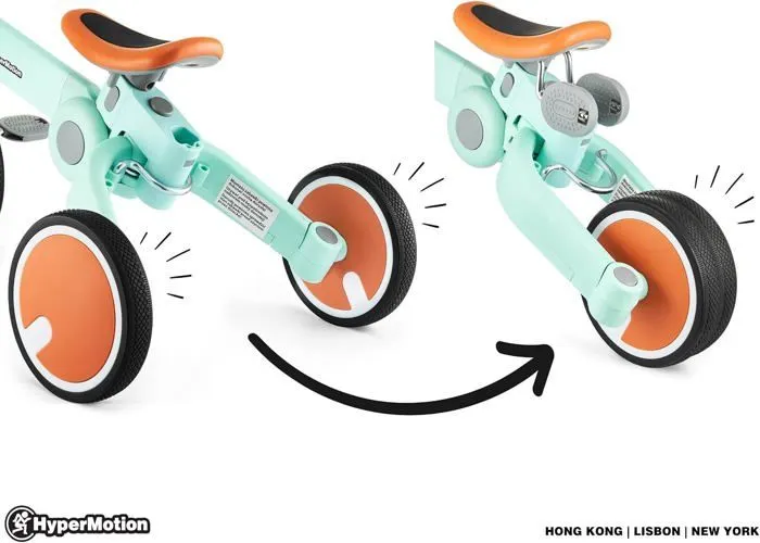 HyperMotion Draisienne Tricycle enfant- Vélo Multifonction- Vélo 3 ou 2 Roues à Pédales Amovibles- Poussoir Réglable - Menthe-4