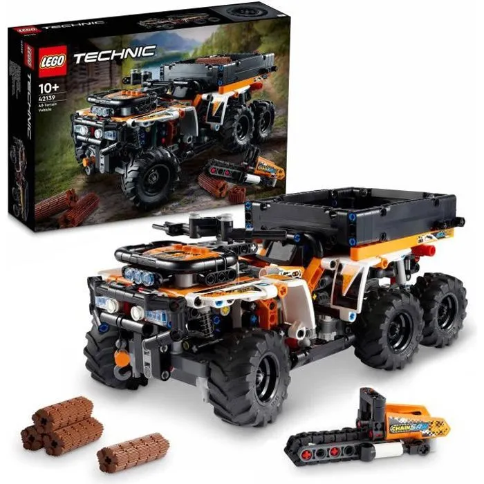 LEGO 42139 Technic Le Véhicule Tout-Terrain, Jouet de Quad, Maquette à 6 Roues, avec Tronçonneuse, pour Enfants Dès 10 Ans-0