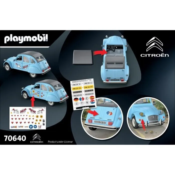 PLAYMOBIL 70640 Citroën 2 CV, Classic Cars, Voiture de collection, Adulte,3 personnages-8