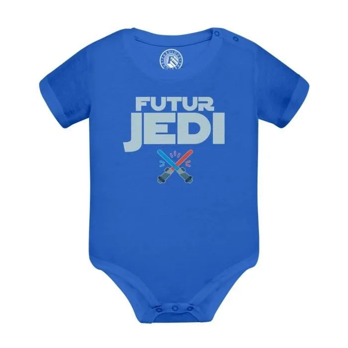 Body Bébé Manche Courte Bleu Futur Jedi Film Héros Culture Geek-0
