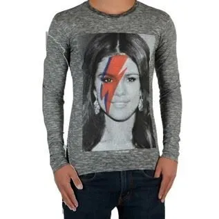 Tee Shirt Little Eleven Paris Selena LS Selena Gomez Mixte - Gris-1