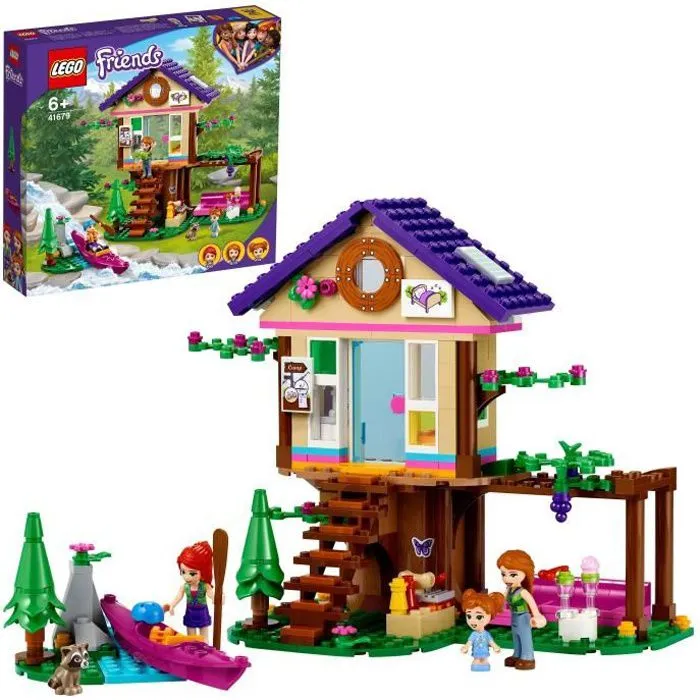 LEGO® 41679 Friends La maison dans la forêt avec Mia, Figurine Animal Raton-Laveur et Kayak, Jeu de Construction-0