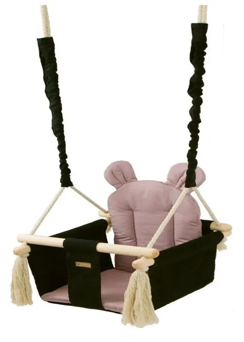 Balançoire bascule confortable pour enfants en bois coton terrasse jardin maison6-2