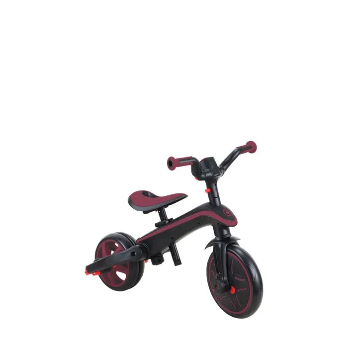 Globber - Tricycle EXPLORER 4-en-1 Évolutif & Pliable - Rouge Bordeaux-4