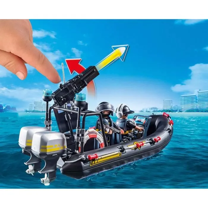PLAYMOBIL 9362 - City Action - Bateau pneumatique et policiers d'élite-3