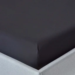 Drap-housse Noir 100% coton Égyptien 200 fils 150 x 200 cm-0