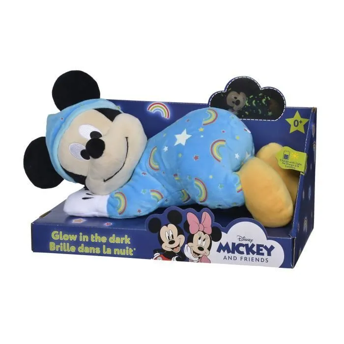 Disney Peluche Mickey 'Brille dans la nuit' Bleu (L30cm x L18cm x H26cm)-2