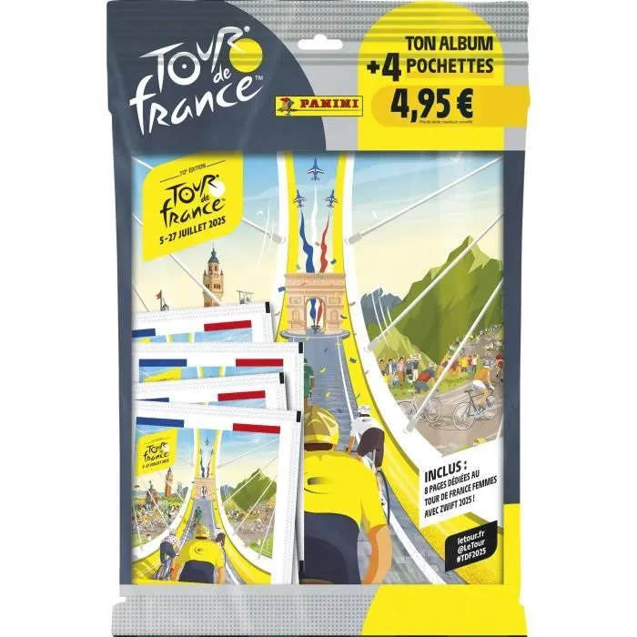 Pack de démarrage - PANINI - TOUR DE FRANCE 2025 - Album + 4 pochettes - 20 stickers-0