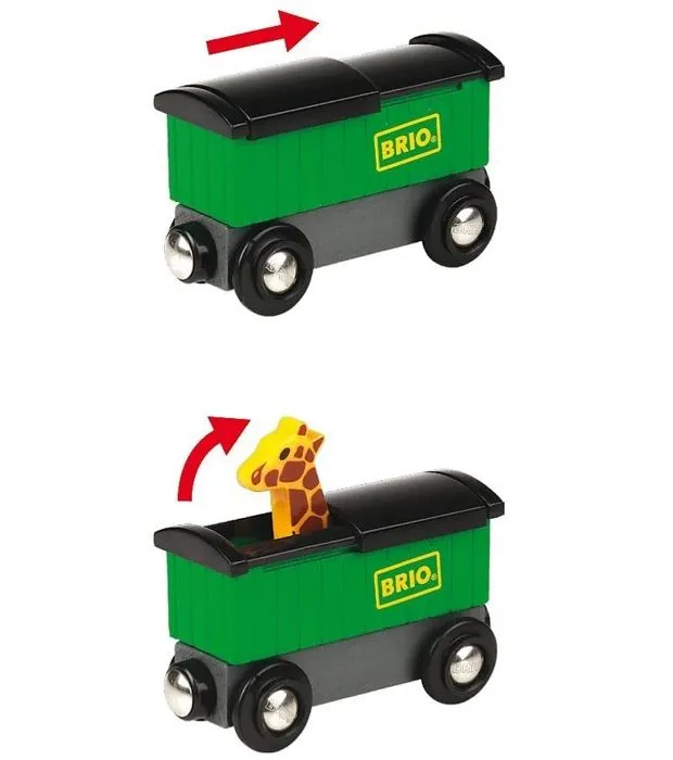 Train Safari - BRIO - Train miniature - Girafe et zèbre - Jouet pour enfant de 3 ans et plus-1