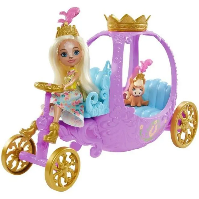 Enchantimals - Carrosse Royal avec Peola Poney - Roues dorées - Dès 4 ans-0