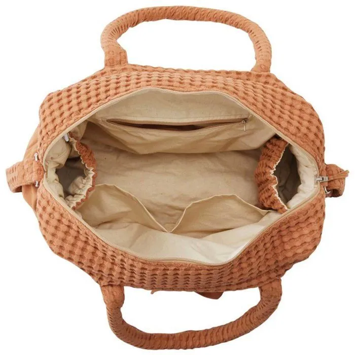 Bb&co - Sac à langer en coton gaufré - Camel - 28 x 42 cm-2