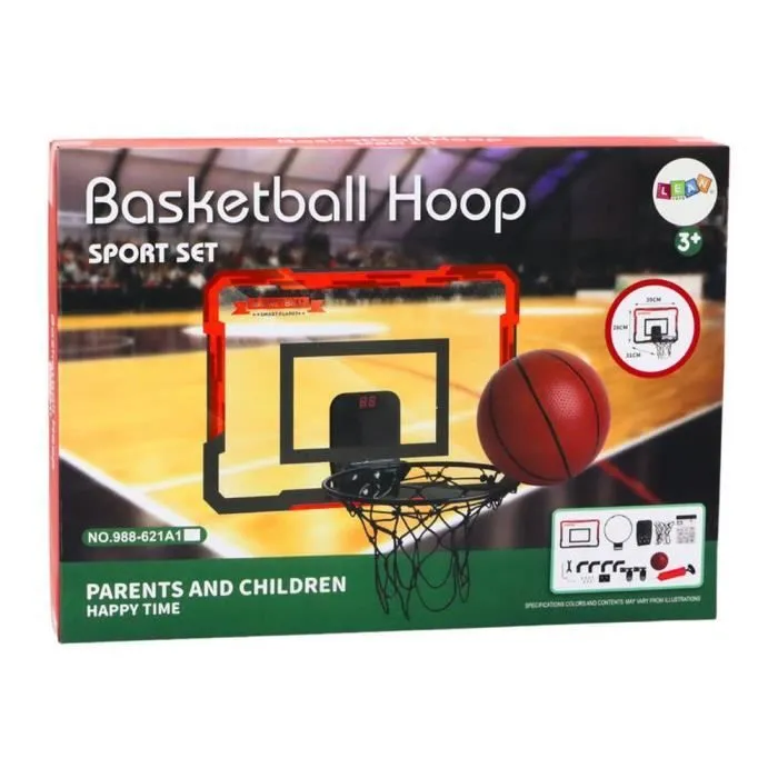 Ensemble panier de basket-ball pour enfants avec panneau arrière et contre-balles-3