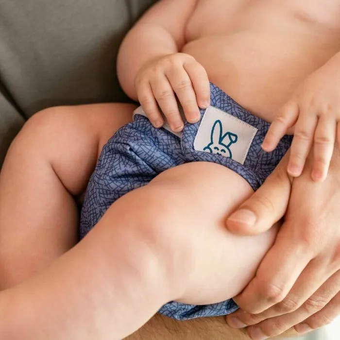Bumbuns - Couche lavable à scratch (TE1) - Criss cross blue - Insert intégré-3