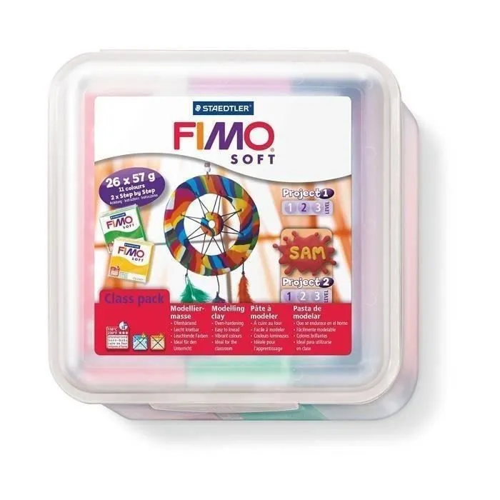 Kit de pâte à modeler - STAEDTLER - Fimo Soft - 26 blocs de 57g - 11 couleurs assorties-1