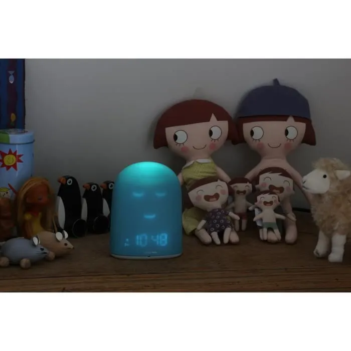 Réveil enfant REMI - Babyphone, veilleuse, berceuse, suivi du sommeil - Bleu-4