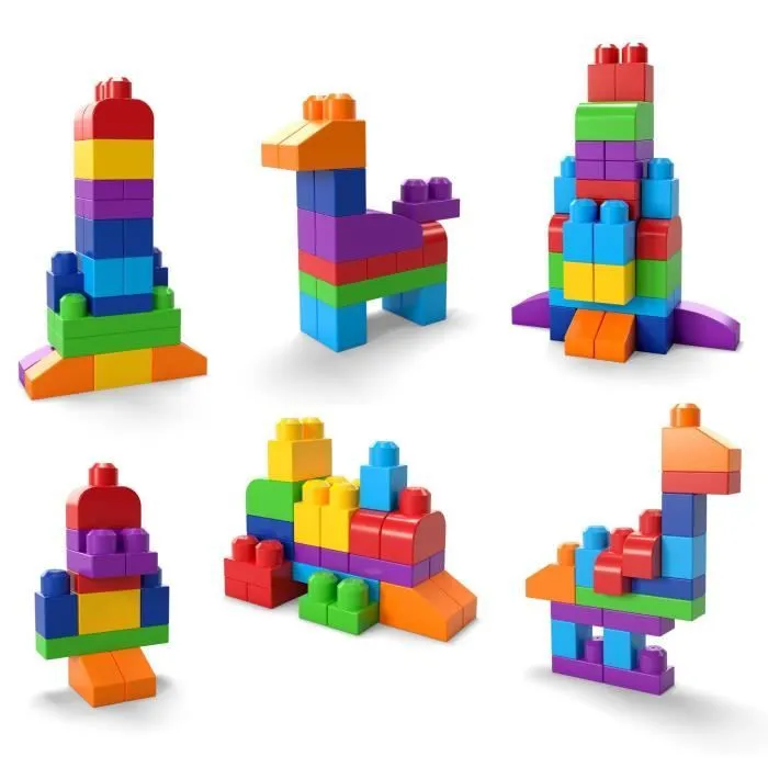 Mega Bloks - Sac Medium Classique 60 briques - Briques de construction - 12 mois et + DCH55-3