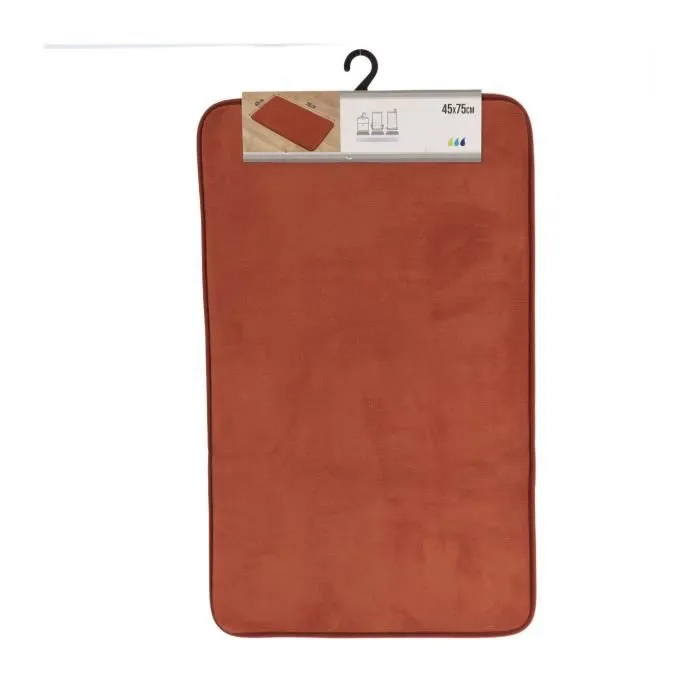 TENDANCE - Tapis de salle de bain Cuivre en Microfibre 45 x 75 cm Marron-0