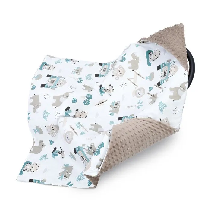 Couverture pour bébé 90 x 90 - TOTSY BABY - Afrique kaki - Couette toutes saisons en polyester et coton-0