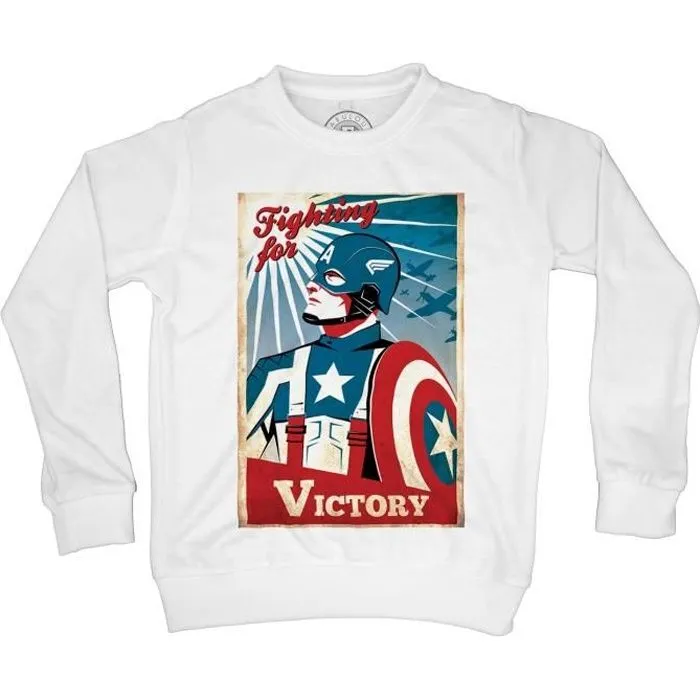 Sweat-Shirt Enfant - FABULOUS BIJOUX - Captain America - Manches longues - Col classique - Polycoton 240g/m2-0