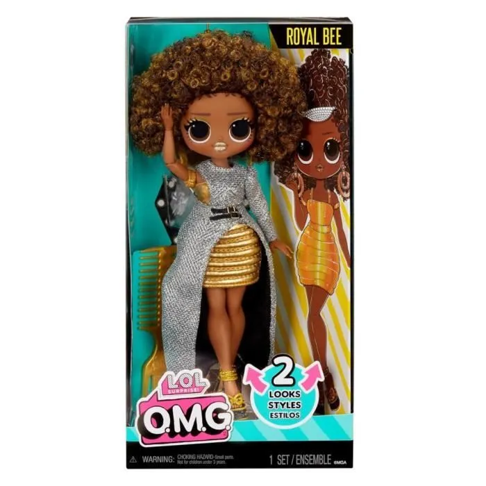 LOL Surprise OMG - Poupée Mannequin 24 cm - Royal Bee - 2 tenues avec peigne et accesoires - Dés 4 ans-6