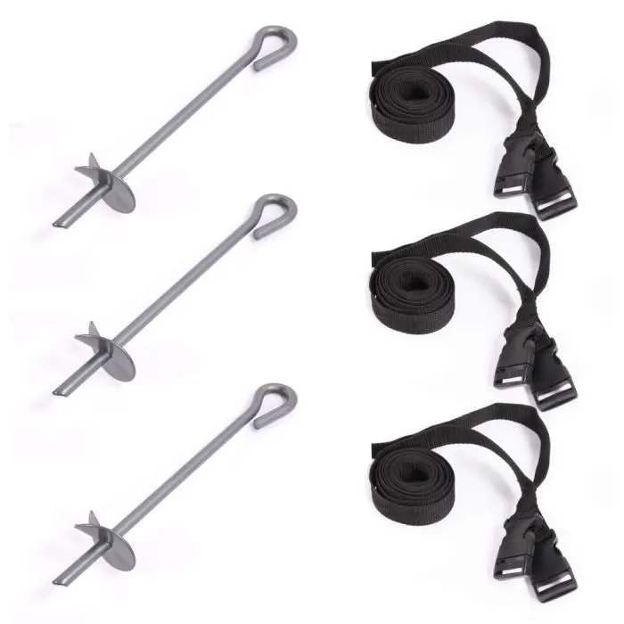 Kit de Fixation Trampoline 3Pcs - Ancrage - Kit Universel pour toutes les marques de Trampolines-0