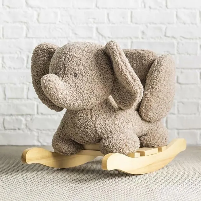 Nattou - Bascule Teddy l'éléphant taupe-0