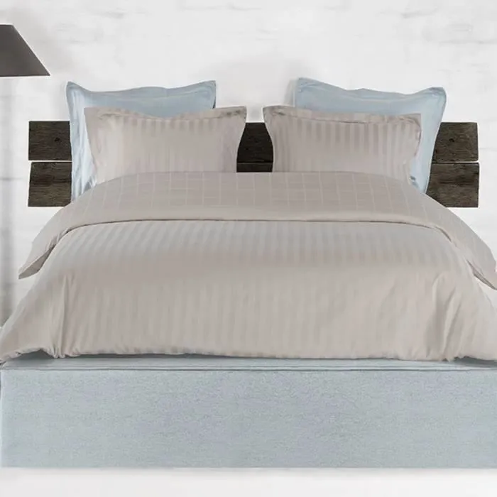 Housse de couette - De Witte Lietaer - Zygo - Satin 100% coton - Grande taille 240x200/220 cm - Sable-1