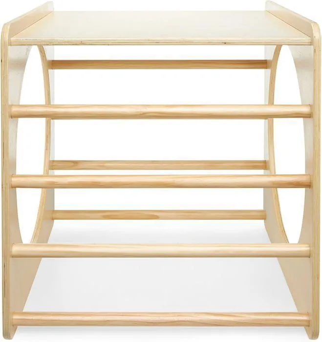 Jouet à Bascule en Bois- Jouet Montessori- Cube d'escalade en bois- tunnel pour enfants- aire de jeux- Max 80 KG-5