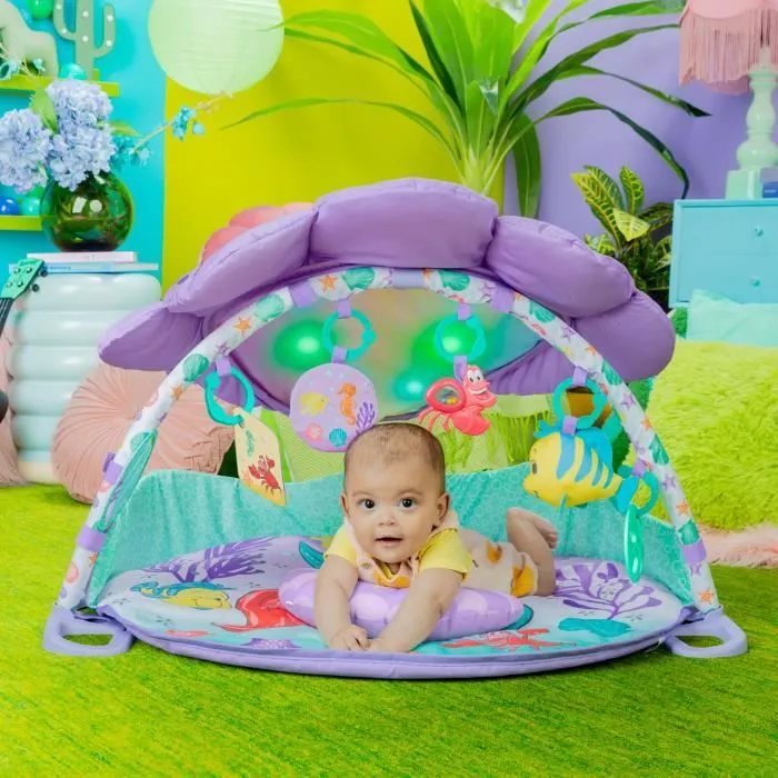 DISNEY BABY Tapis de sol éveil bébé évolutif - Ariel - Arche, jouets sensoriels et musicaux, guirlande lumineuse, miroir, coussin-1