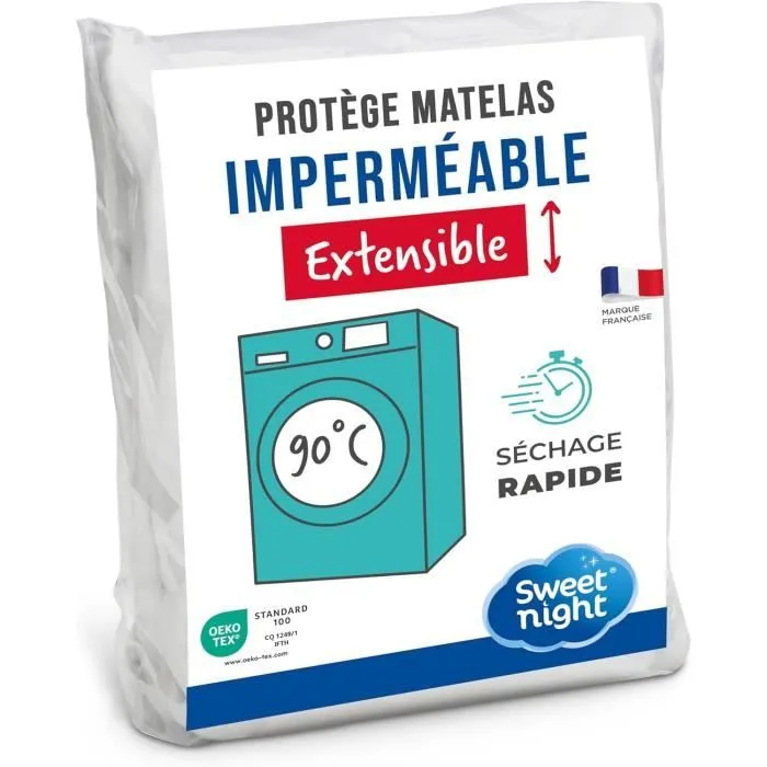 Protège Matelas - SWEET NIGHT - 200x200 cm - Imperméable - Micro-respirant - Lavable à 90°C-0
