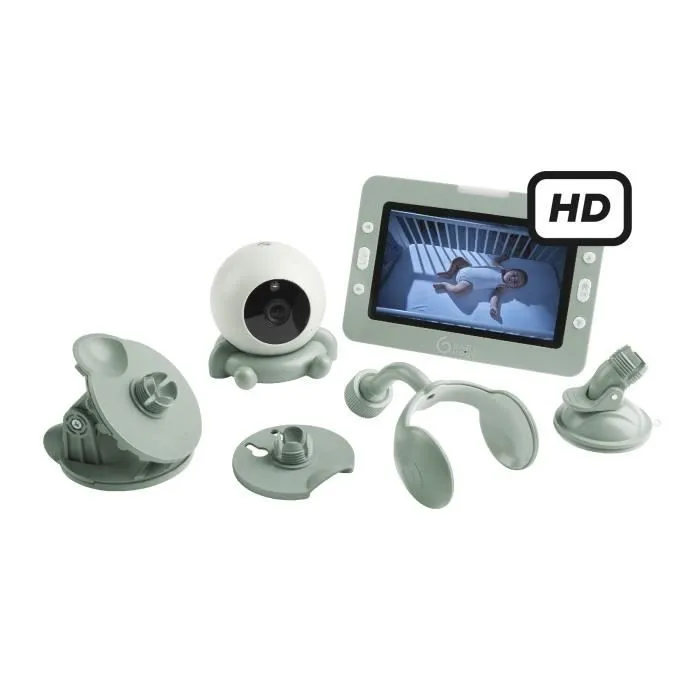 Babyphone Caméra YOO Go+ - Grand Ecran HD 5" 720P - Batterie Rechargeable, Autonomie 8h - 4 Accessoires Supports Caméra inclus-0