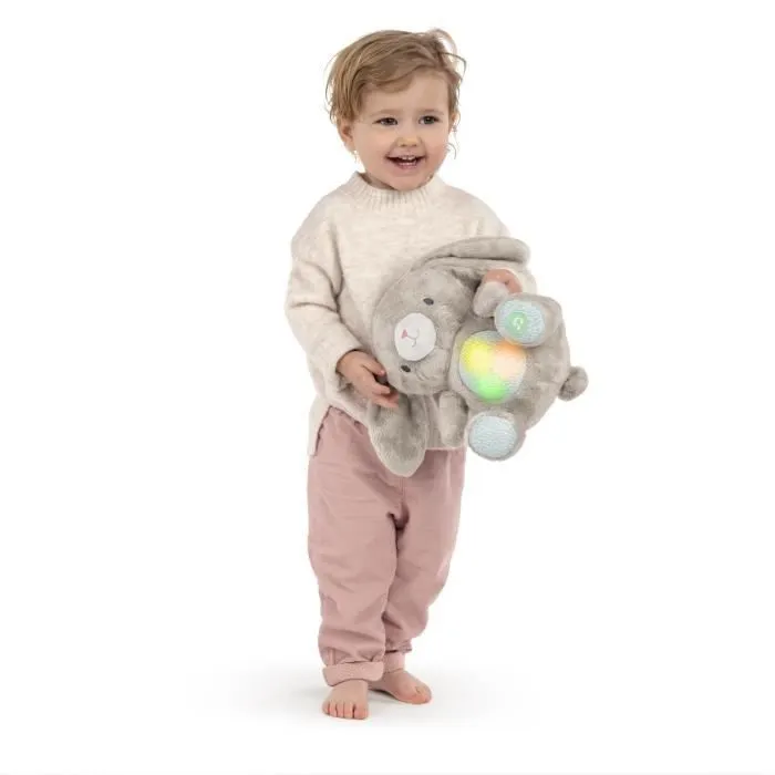 INGENUITY Doudou bébé lapin Sylvi, peluche, mélodies et vibrations apaisantes, lumineux, cadeau naissance-2