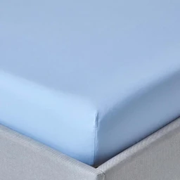 Drap-housse Bleu 100% coton Égyptien 200 fils 90 x 190 cm-0