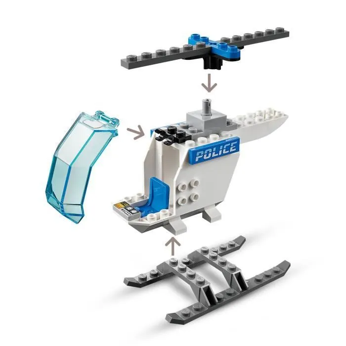 LEGO® City 60275 L'Hélicoptère de la Police, Jouet avec Minifigurines, Policier, Jet-Ski-2